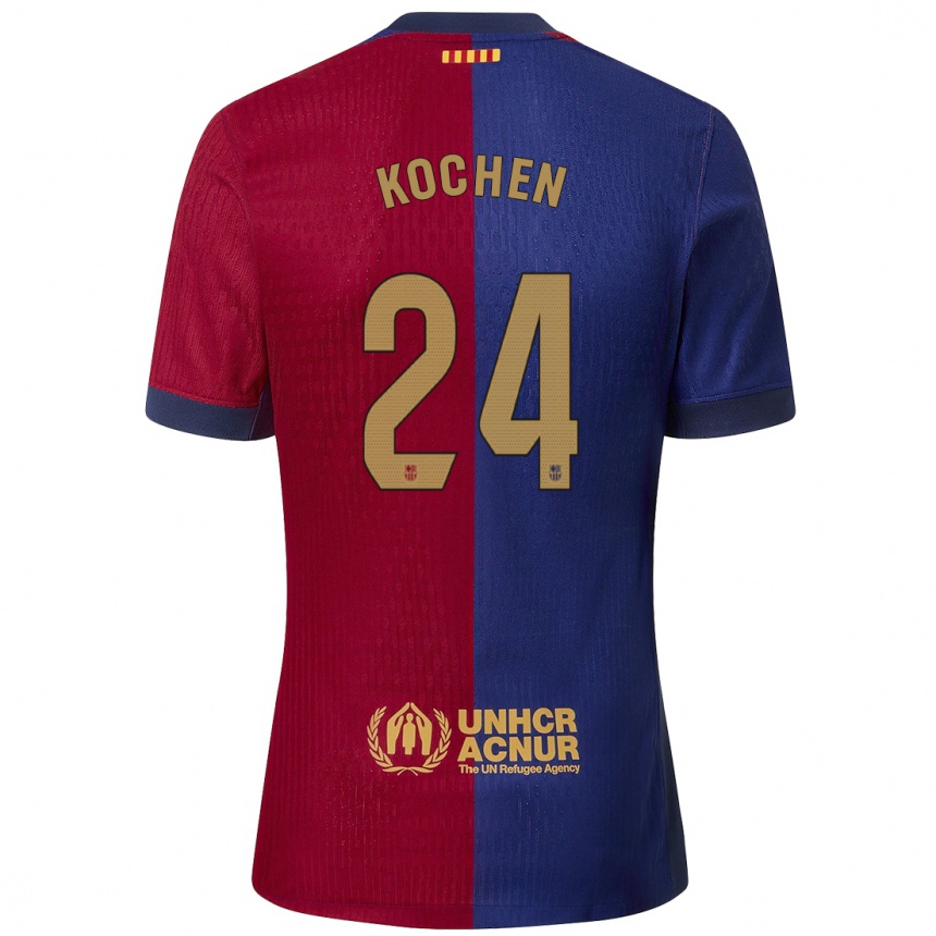 Herren Fußball Diego Kochen #24 Blau Rot Heimtrikot Trikot 2024/25 T-Shirt Luxemburg