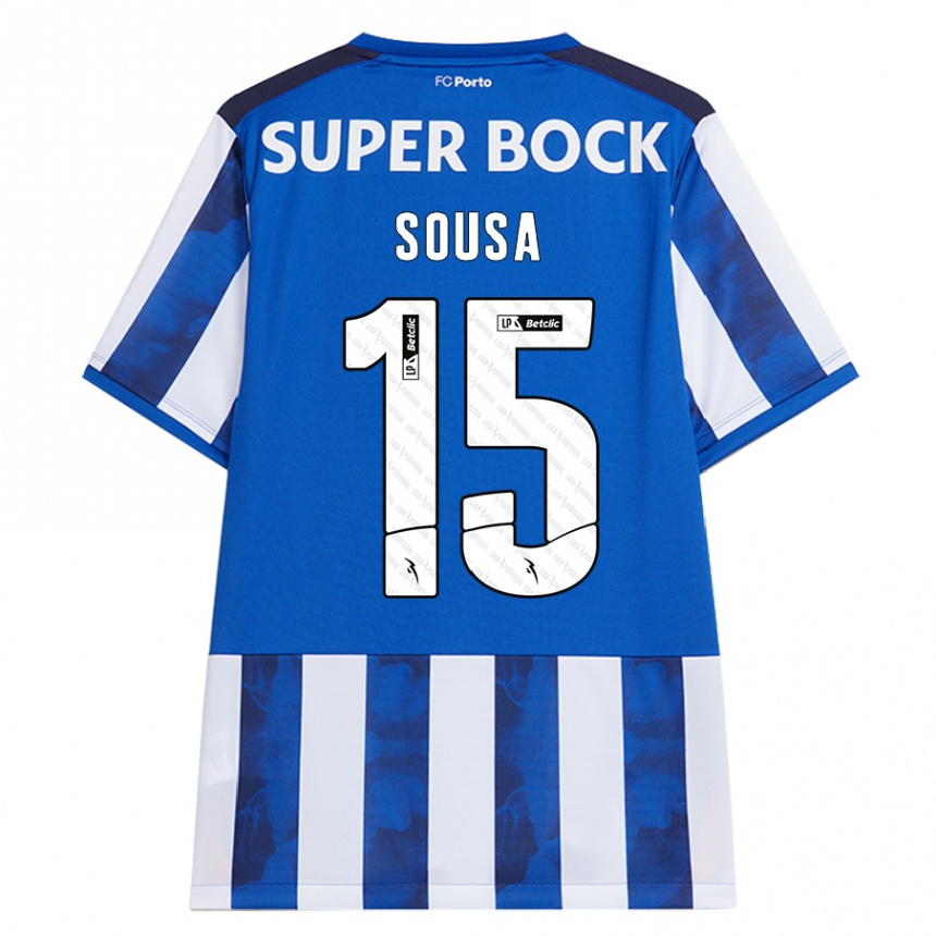 Herren Fußball Vasco Sousa #15 Blau Weiß Heimtrikot Trikot 2024/25 T-Shirt Luxemburg