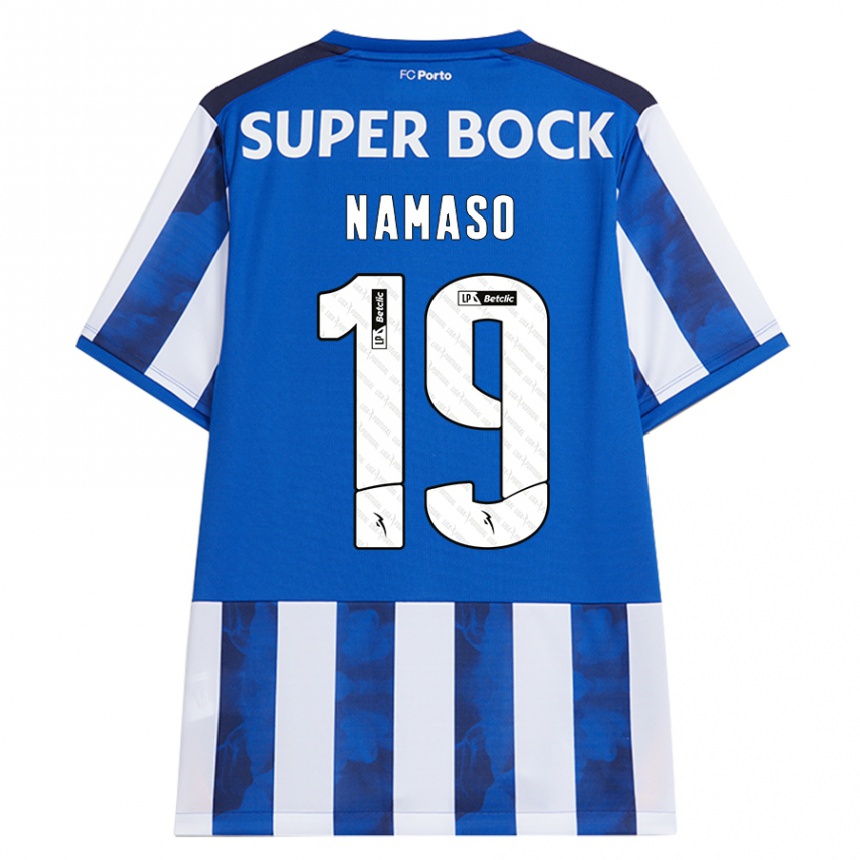 Herren Fußball Danny Namaso #19 Blau Weiß Heimtrikot Trikot 2024/25 T-Shirt Luxemburg