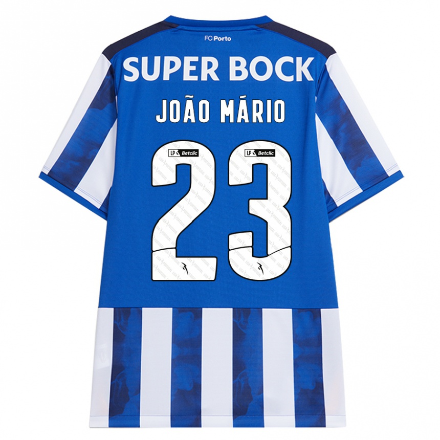 Herren Fußball Joao Mario #23 Blau Weiß Heimtrikot Trikot 2024/25 T-Shirt Luxemburg