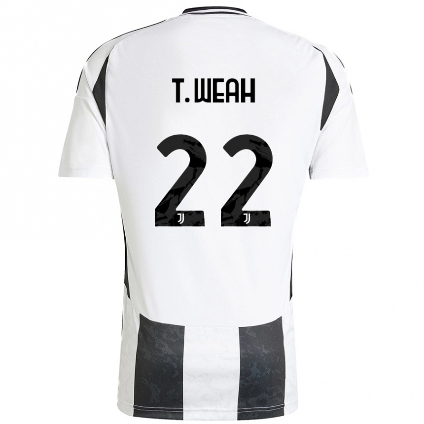 Herren Fußball Timothy Weah #22 Weiß Schwarz Heimtrikot Trikot 2024/25 T-Shirt Luxemburg