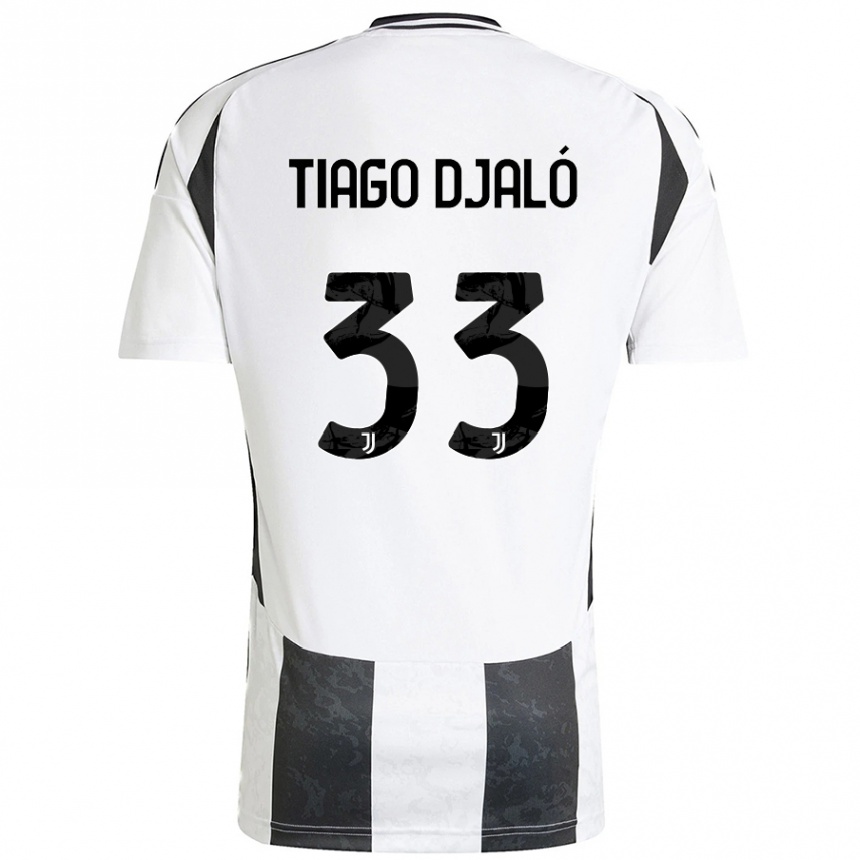 Herren Fußball Tiago Djalo #33 Weiß Schwarz Heimtrikot Trikot 2024/25 T-Shirt Luxemburg