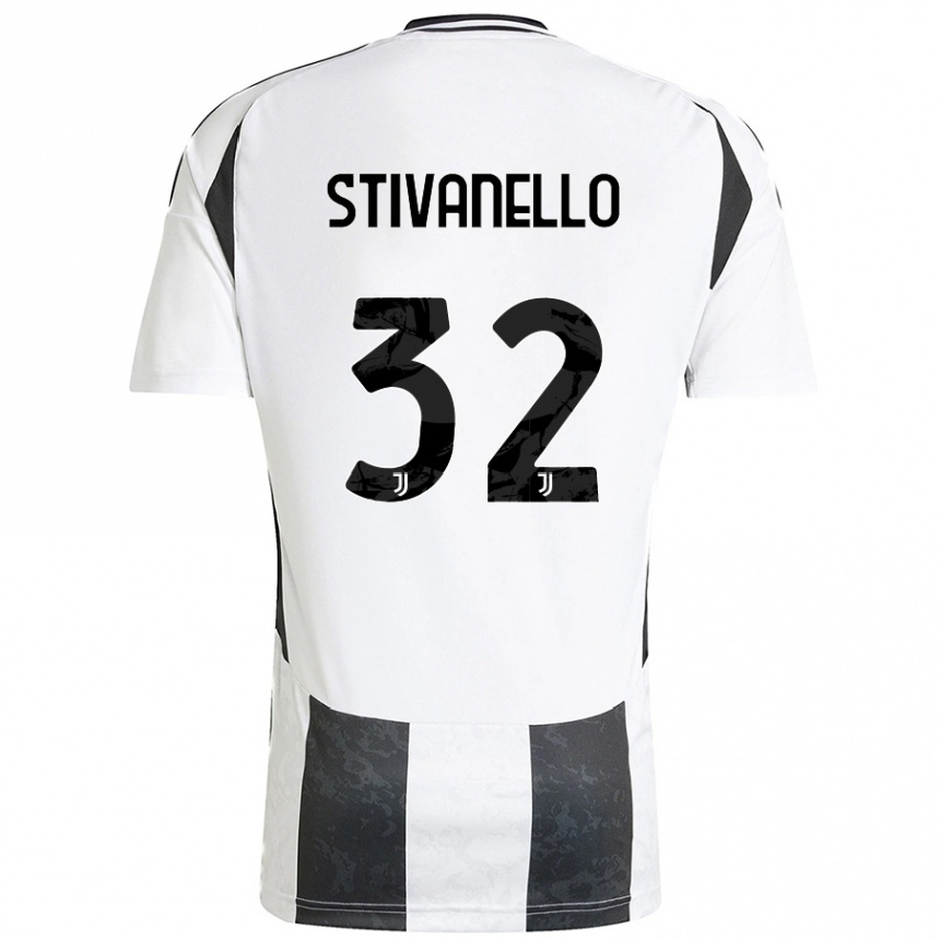 Herren Fußball Riccardo Stivanello #32 Weiß Schwarz Heimtrikot Trikot 2024/25 T-Shirt Luxemburg