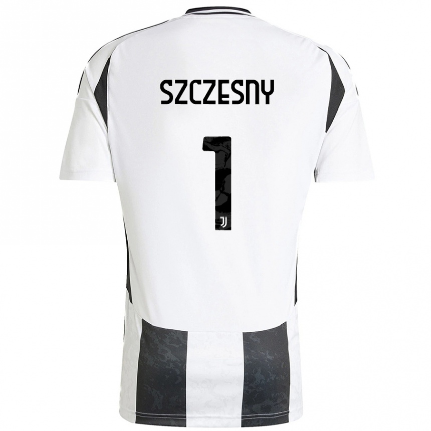 Herren Fußball Wojciech Szczesny #1 Weiß Schwarz Heimtrikot Trikot 2024/25 T-Shirt Luxemburg