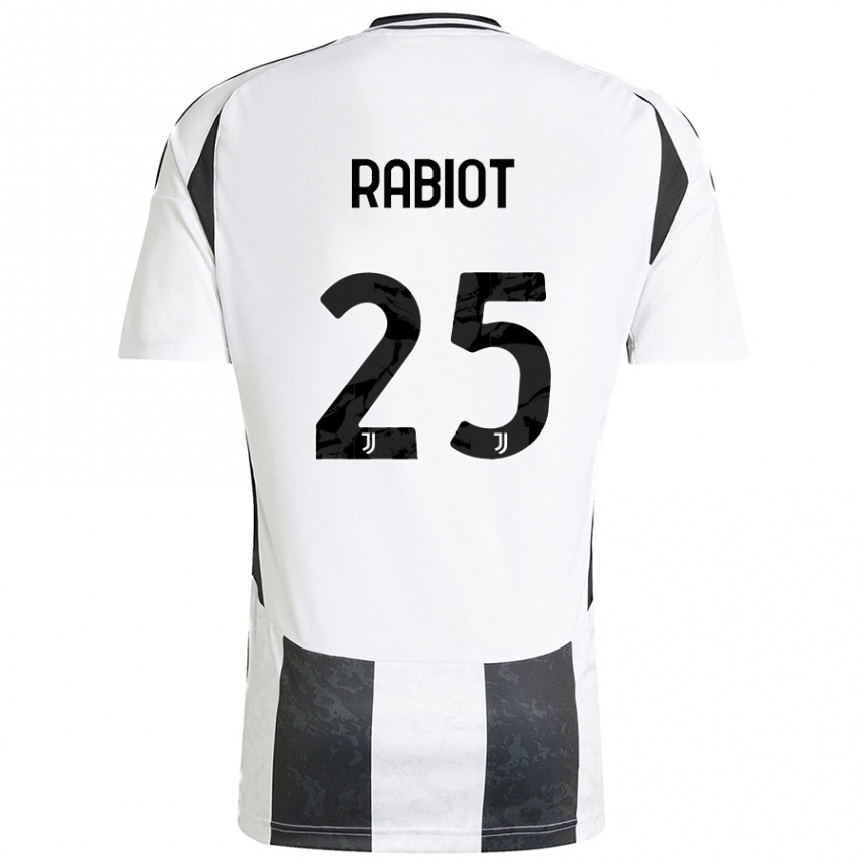 Herren Fußball Adrien Rabiot #25 Weiß Schwarz Heimtrikot Trikot 2024/25 T-Shirt Luxemburg