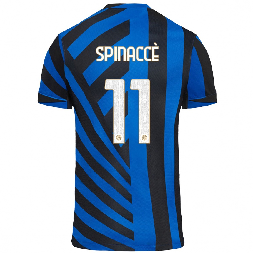 Herren Fußball Matteo Spinaccè #11 Blau Schwarz Heimtrikot Trikot 2024/25 T-Shirt Luxemburg