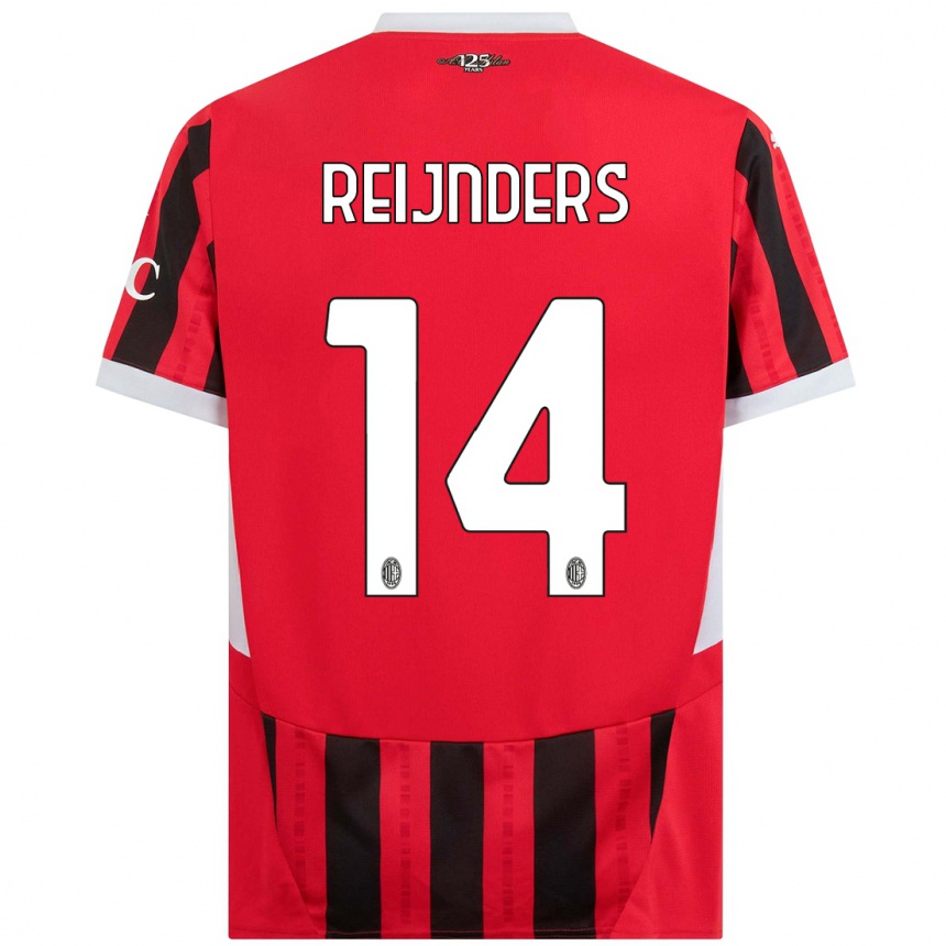 Herren Fußball Tijjani Reijnders #14 Rot Schwarz Heimtrikot Trikot 2024/25 T-Shirt Luxemburg