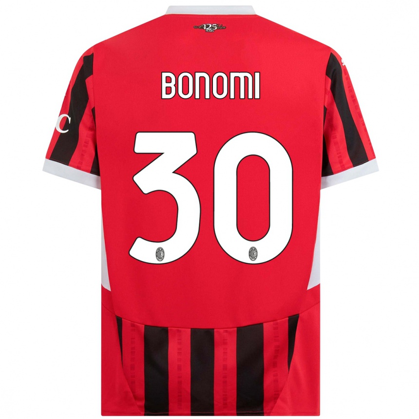 Herren Fußball Alessandro Bonomi #30 Rot Schwarz Heimtrikot Trikot 2024/25 T-Shirt Luxemburg