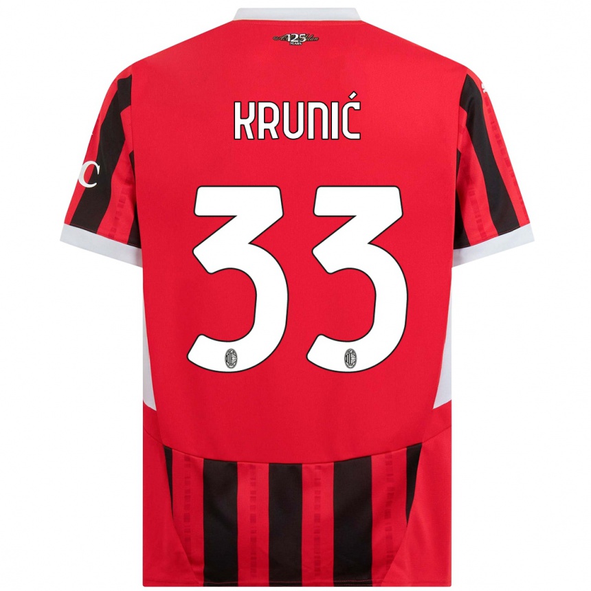 Herren Fußball Rade Krunic #33 Rot Schwarz Heimtrikot Trikot 2024/25 T-Shirt Luxemburg