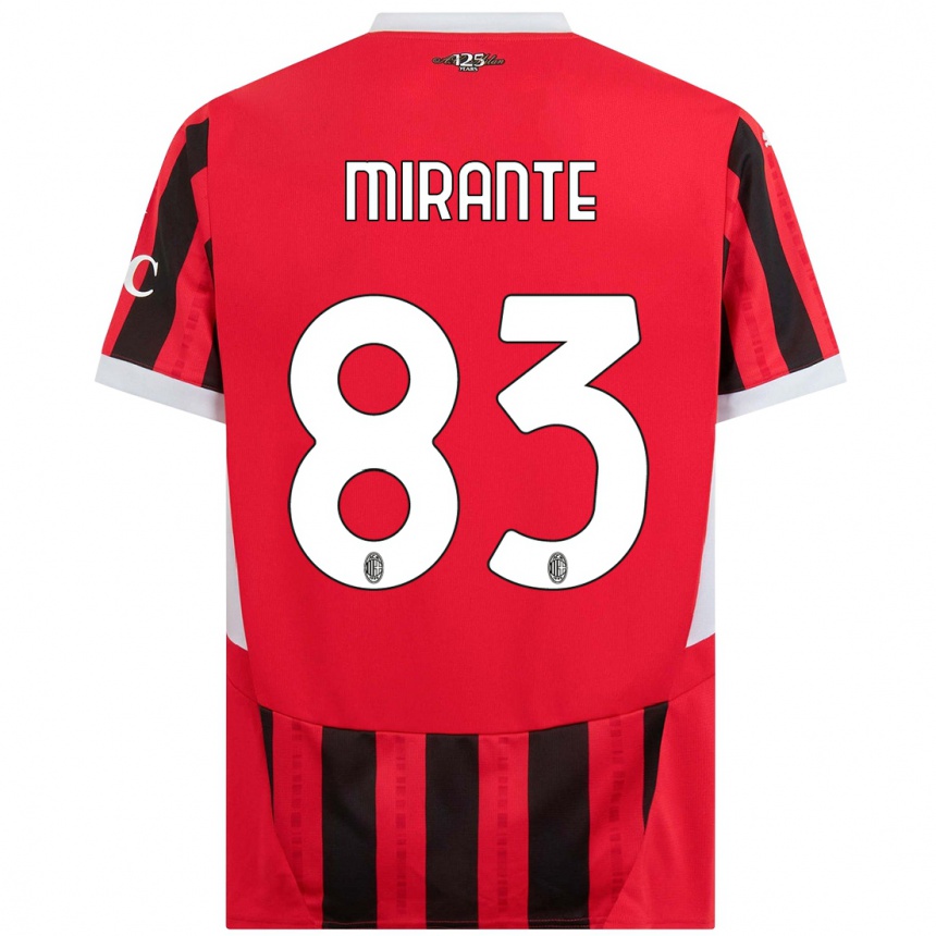 Herren Fußball Antonio Mirante #83 Rot Schwarz Heimtrikot Trikot 2024/25 T-Shirt Luxemburg