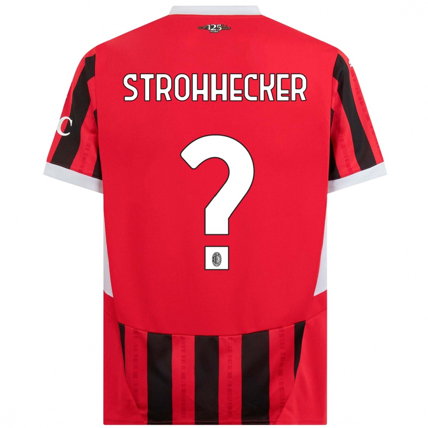 Herren Fußball Riccardo Strohhecker #0 Rot Schwarz Heimtrikot Trikot 2024/25 T-Shirt Luxemburg