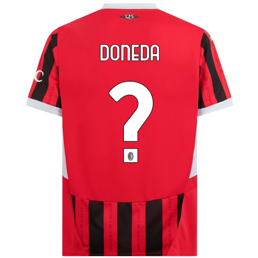 Herren Fußball Paolo Doneda #0 Rot Schwarz Heimtrikot Trikot 2024/25 T-Shirt Luxemburg