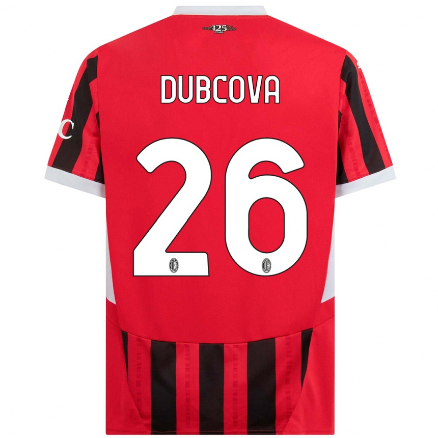 Herren Fußball Michaela Dubcova #26 Rot Schwarz Heimtrikot Trikot 2024/25 T-Shirt Luxemburg