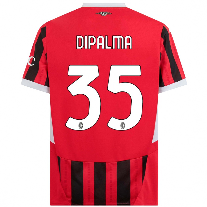 Herren Fußball Matteo Dipalma #35 Rot Schwarz Heimtrikot Trikot 2024/25 T-Shirt Luxemburg