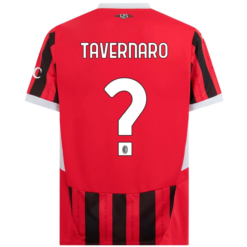 Herren Fußball Federico Tavernaro #0 Rot Schwarz Heimtrikot Trikot 2024/25 T-Shirt Luxemburg