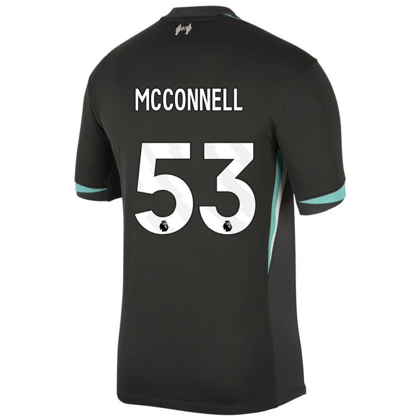 Herren Fußball James Mcconnell #53 Schwarz Anthrazitweiß Auswärtstrikot Trikot 2024/25 T-Shirt Luxemburg