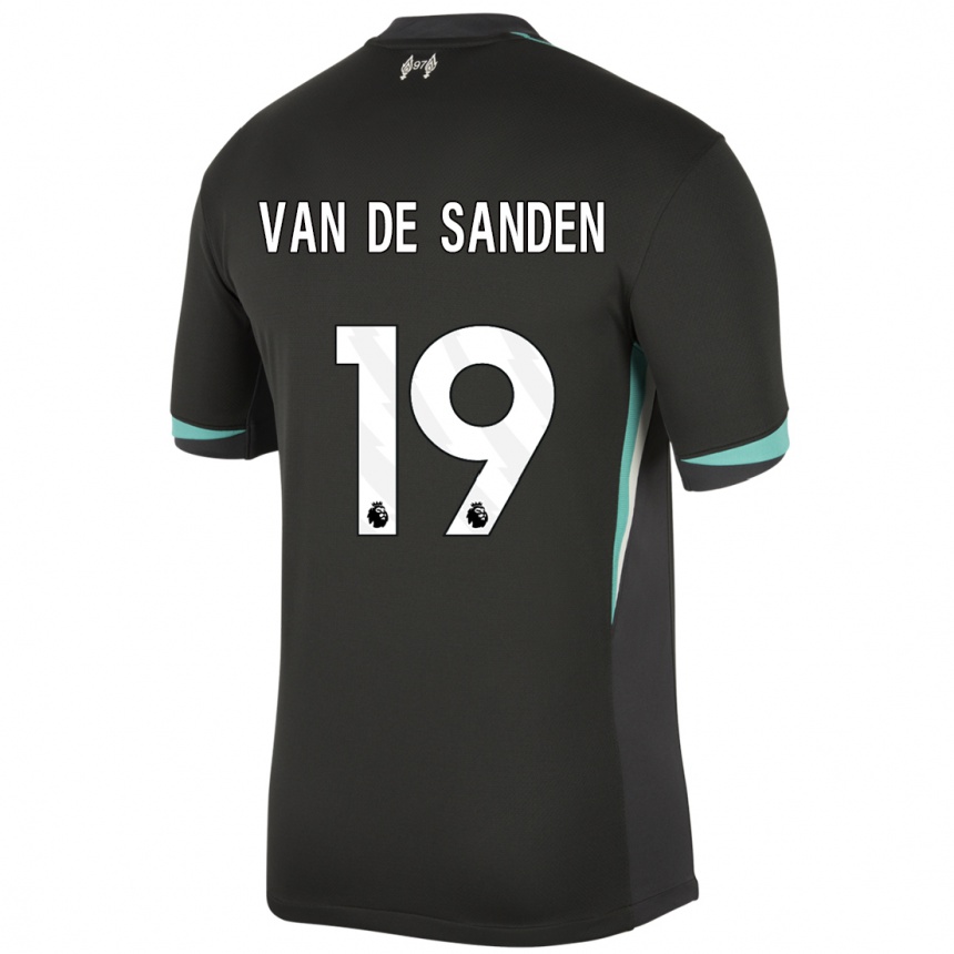 Herren Fußball Shanice Van De Sanden #19 Schwarz Anthrazitweiß Auswärtstrikot Trikot 2024/25 T-Shirt Luxemburg