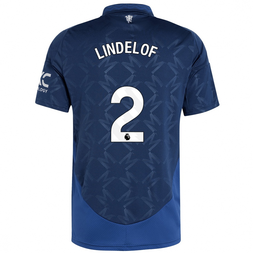 Herren Fußball Victor Lindelof #2 Indigo Auswärtstrikot Trikot 2024/25 T-Shirt Luxemburg