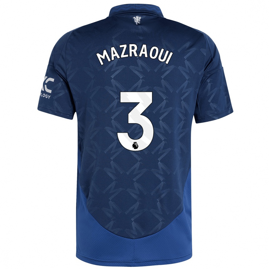 Herren Fußball Noussair Mazraoui #3 Indigo Auswärtstrikot Trikot 2024/25 T-Shirt Luxemburg