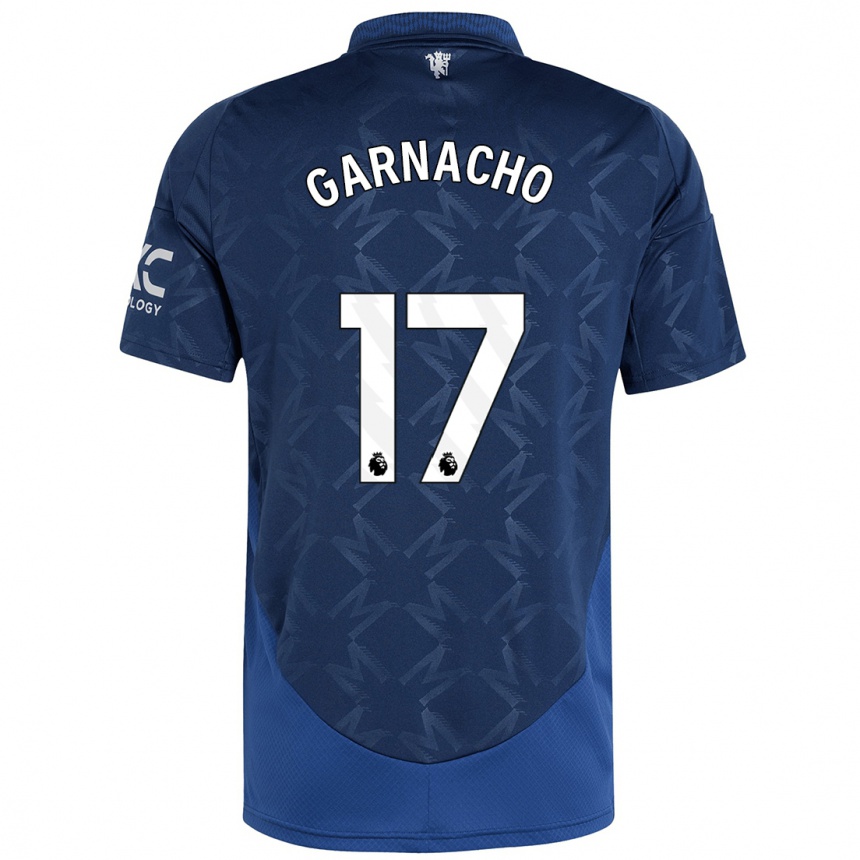 Herren Fußball Alejandro Garnacho #17 Indigo Auswärtstrikot Trikot 2024/25 T-Shirt Luxemburg