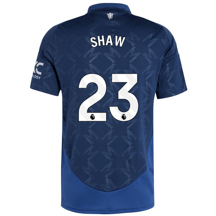 Herren Fußball Luke Shaw #23 Indigo Auswärtstrikot Trikot 2024/25 T-Shirt Luxemburg