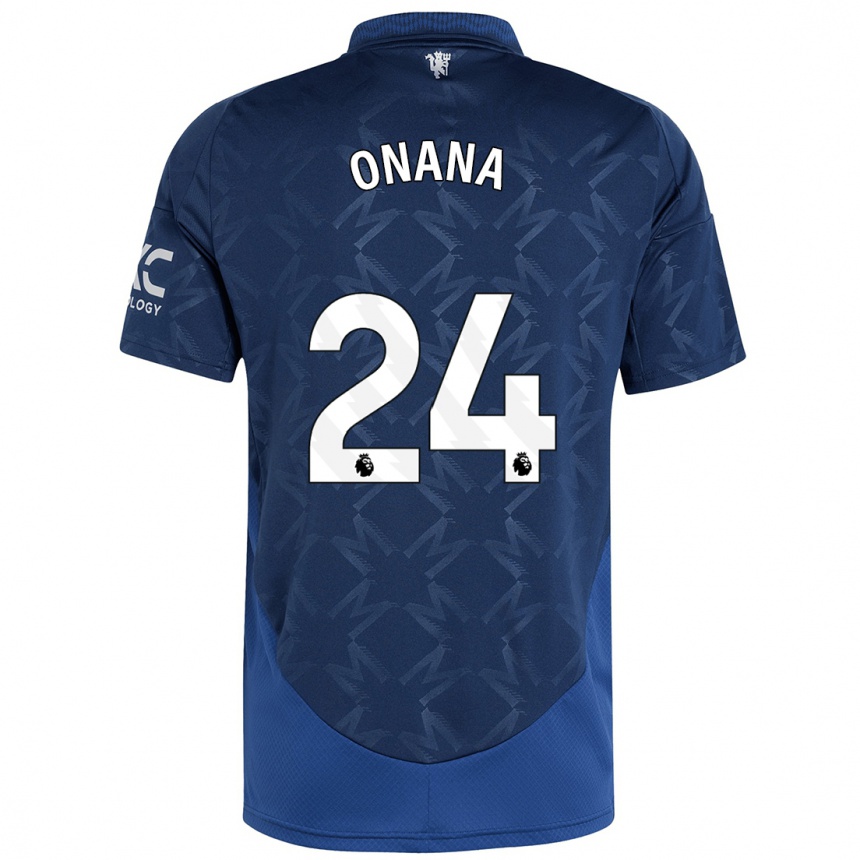 Herren Fußball Andre Onana #24 Indigo Auswärtstrikot Trikot 2024/25 T-Shirt Luxemburg