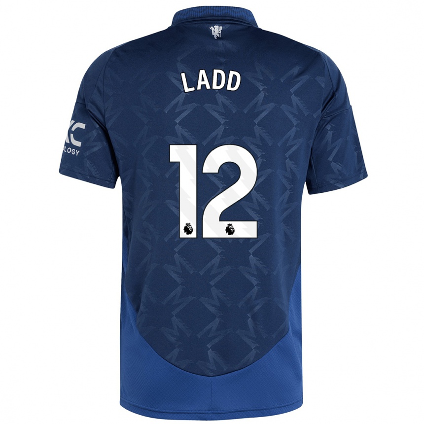 Herren Fußball Hayley Ladd #12 Indigo Auswärtstrikot Trikot 2024/25 T-Shirt Luxemburg