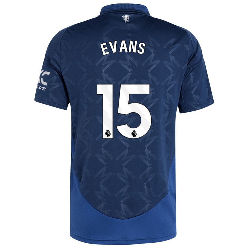 Herren Fußball Gemma Evans #15 Indigo Auswärtstrikot Trikot 2024/25 T-Shirt Luxemburg