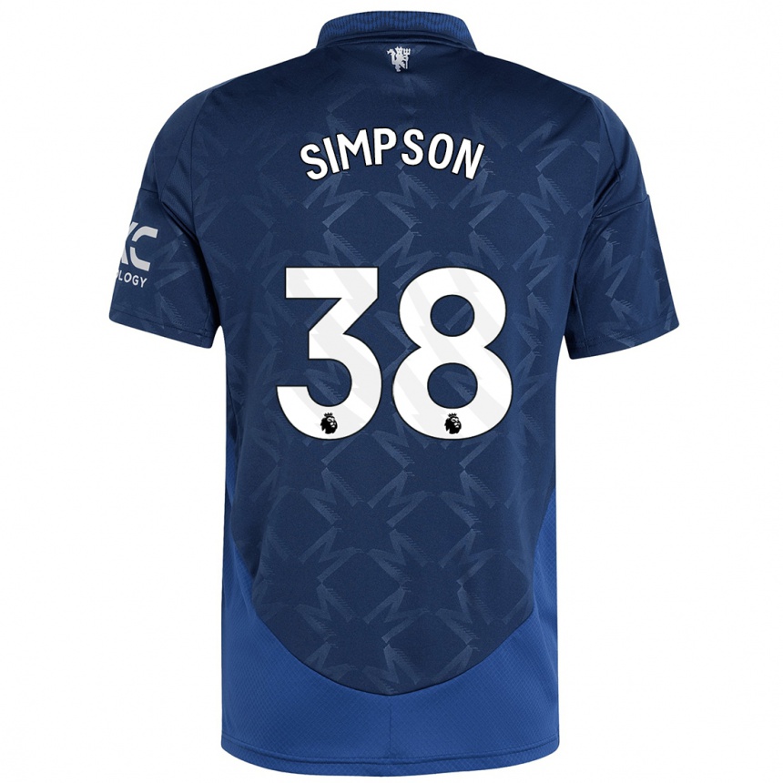 Herren Fußball Jess Simpson #38 Indigo Auswärtstrikot Trikot 2024/25 T-Shirt Luxemburg