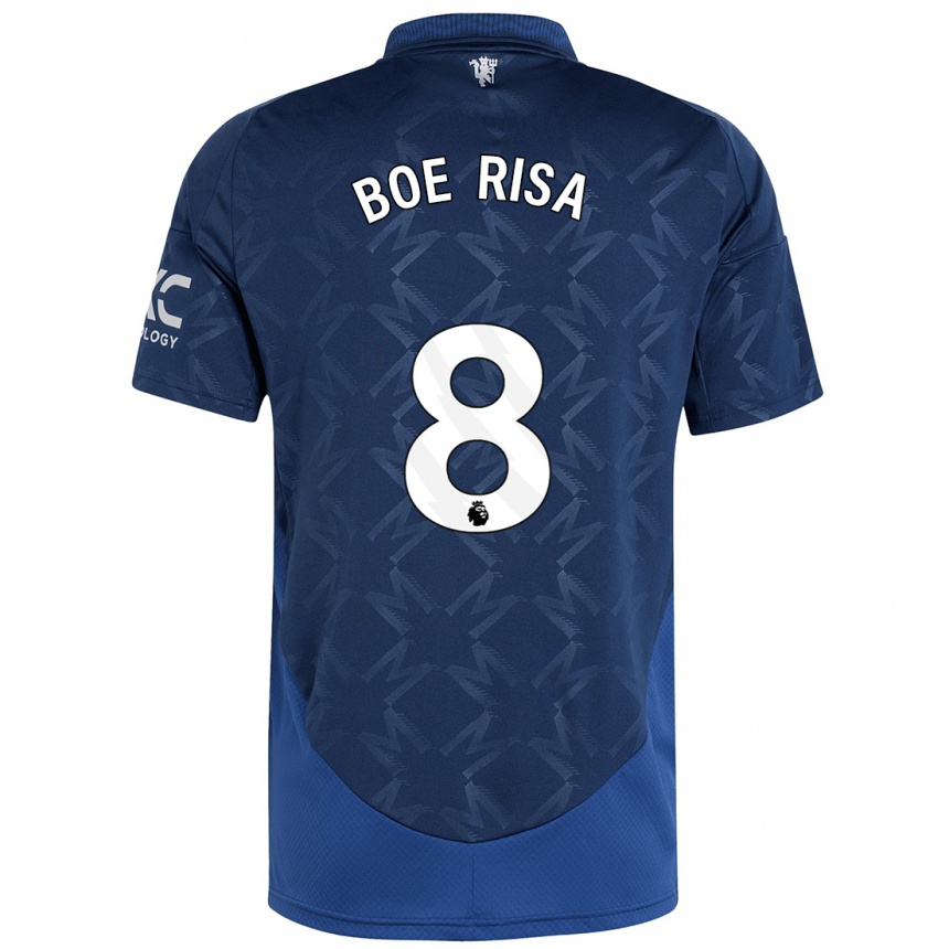 Herren Fußball Vilde Boe Risa #8 Indigo Auswärtstrikot Trikot 2024/25 T-Shirt Luxemburg