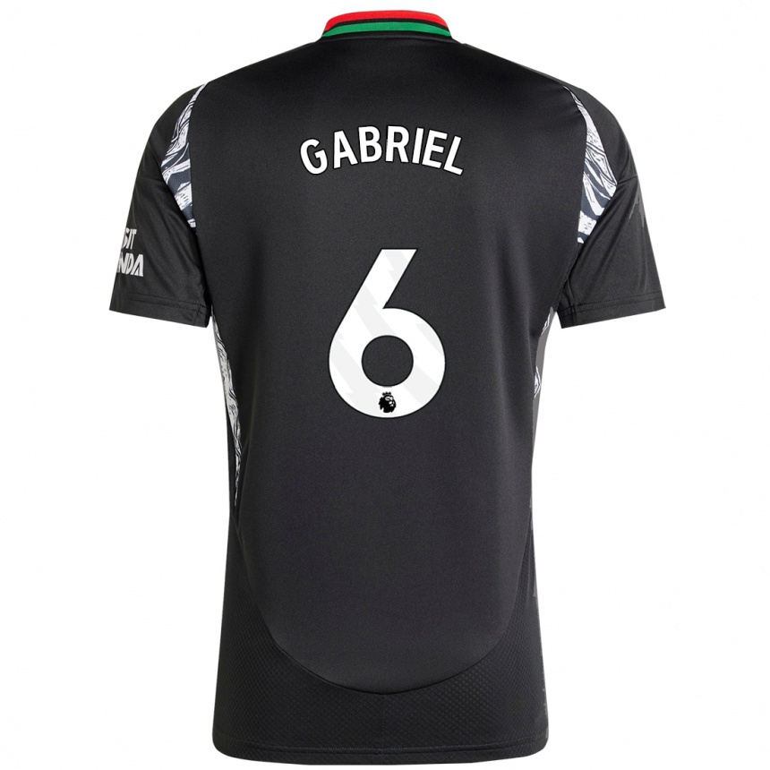 Herren Fußball Gabriel Magalhaes #6 Schwarz Auswärtstrikot Trikot 2024/25 T-Shirt Luxemburg