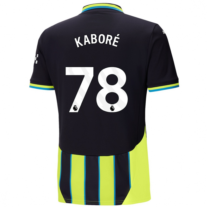 Herren Fußball Issa Kabore #78 Blaugelb Auswärtstrikot Trikot 2024/25 T-Shirt Luxemburg