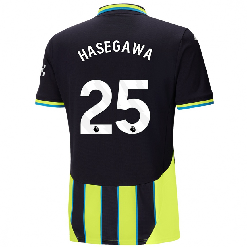 Herren Fußball Yui Hasegawa #25 Blaugelb Auswärtstrikot Trikot 2024/25 T-Shirt Luxemburg