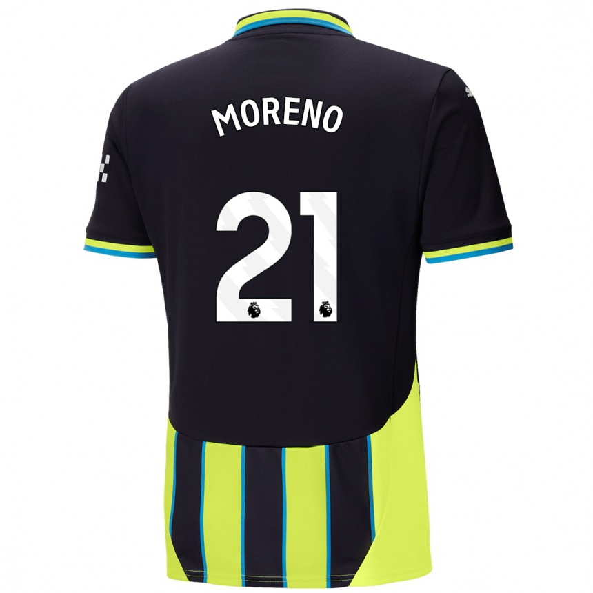 Herren Fußball Marlos Moreno #21 Blaugelb Auswärtstrikot Trikot 2024/25 T-Shirt Luxemburg