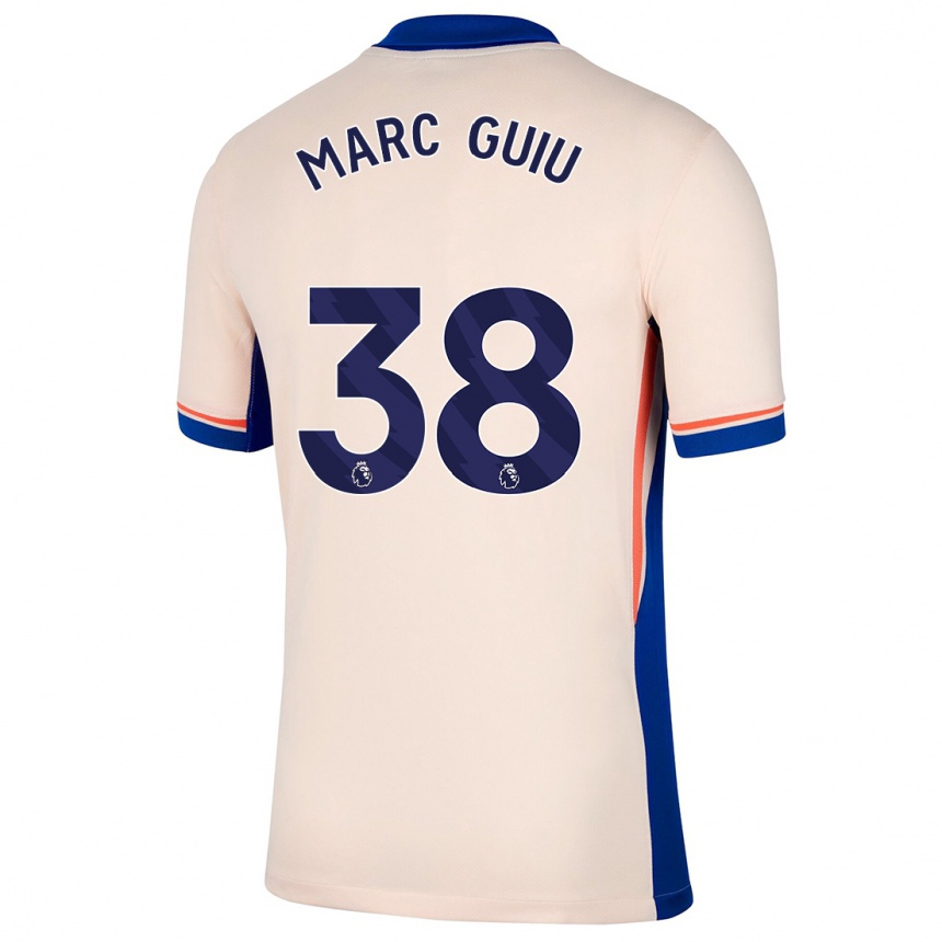 Herren Fußball Marc Guiu #38 Hellbeige Auswärtstrikot Trikot 2024/25 T-Shirt Luxemburg