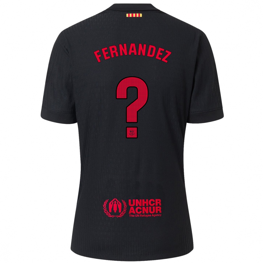 Herren Fußball Pedro Fernández #0 Schwarz Rot Auswärtstrikot Trikot 2024/25 T-Shirt Luxemburg