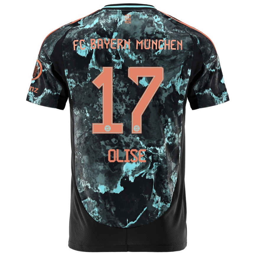 Herren Fußball Michael Olise #17 Schwarz Auswärtstrikot Trikot 2024/25 T-Shirt Luxemburg