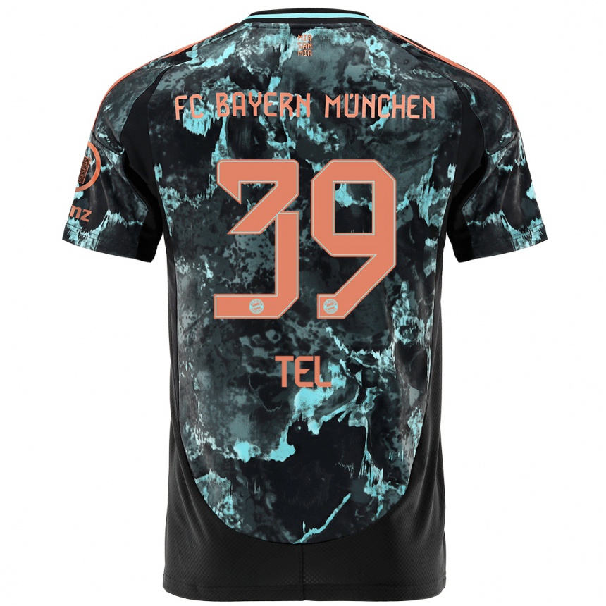 Herren Fußball Mathys Tel #39 Schwarz Auswärtstrikot Trikot 2024/25 T-Shirt Luxemburg