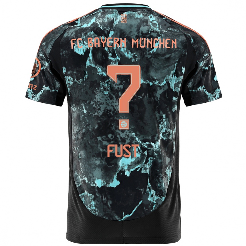 Herren Fußball Leon Fust #0 Schwarz Auswärtstrikot Trikot 2024/25 T-Shirt Luxemburg