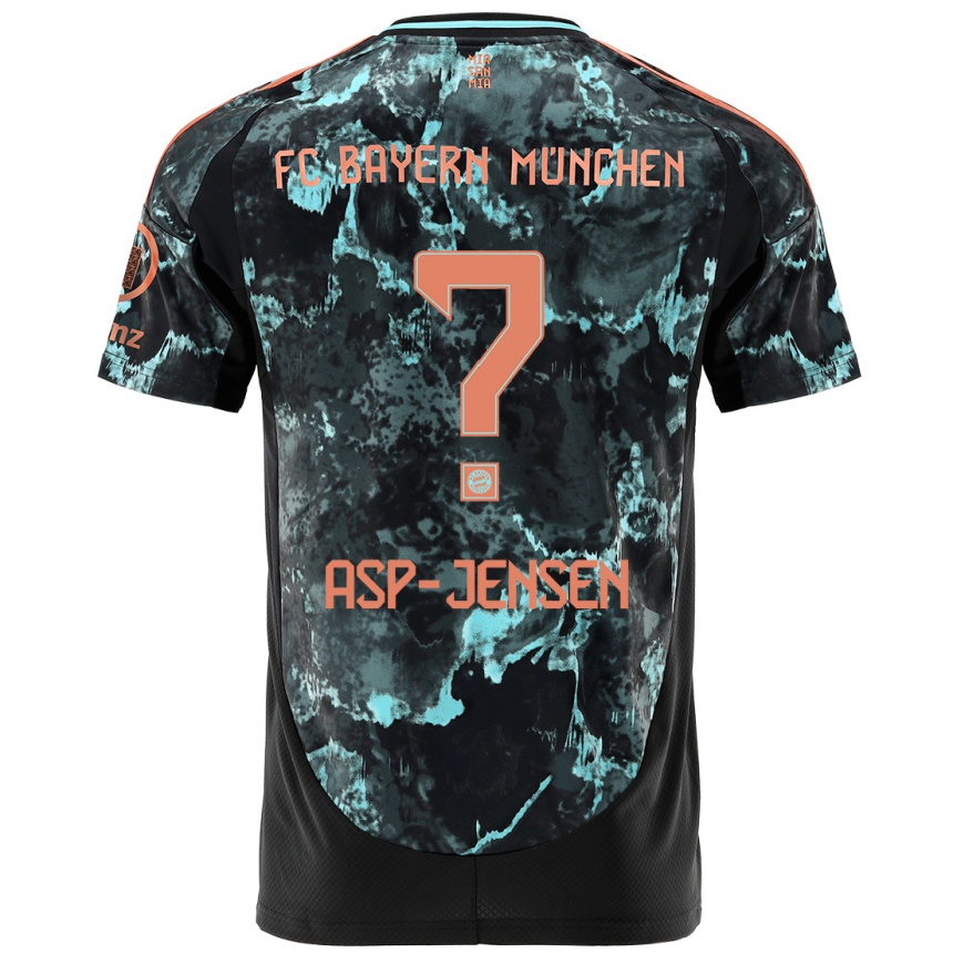 Herren Fußball Jonathan Asp-Jensen #0 Schwarz Auswärtstrikot Trikot 2024/25 T-Shirt Luxemburg