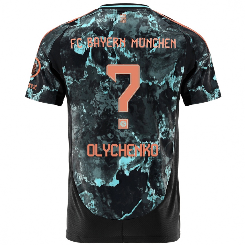 Herren Fußball Bogdan Olychenko #0 Schwarz Auswärtstrikot Trikot 2024/25 T-Shirt Luxemburg