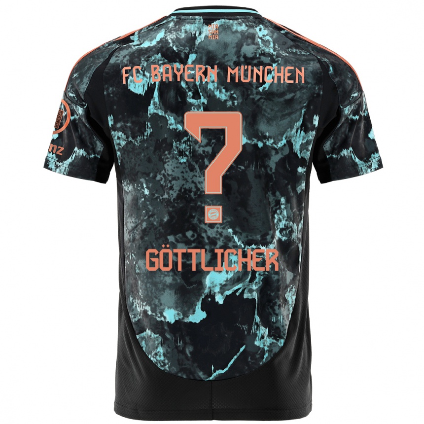 Herren Fußball Moritz Göttlicher #0 Schwarz Auswärtstrikot Trikot 2024/25 T-Shirt Luxemburg