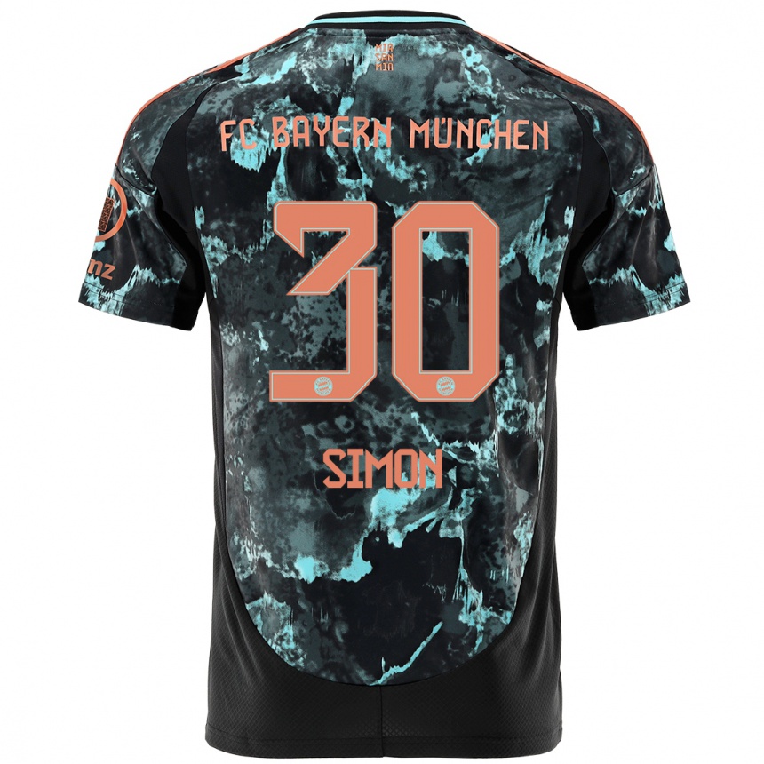 Herren Fußball Carolin Simon #30 Schwarz Auswärtstrikot Trikot 2024/25 T-Shirt Luxemburg