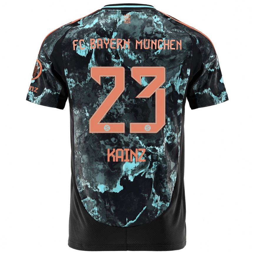 Herren Fußball Manuel Kainz #23 Schwarz Auswärtstrikot Trikot 2024/25 T-Shirt Luxemburg