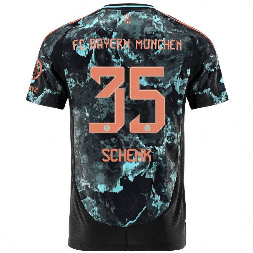 Herren Fußball Johannes Schenk #35 Schwarz Auswärtstrikot Trikot 2024/25 T-Shirt Luxemburg