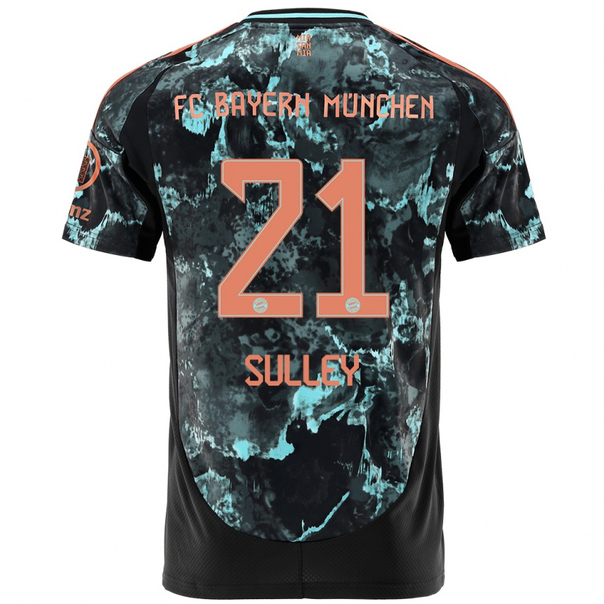 Herren Fußball Williams Baffour Sulley #21 Schwarz Auswärtstrikot Trikot 2024/25 T-Shirt Luxemburg