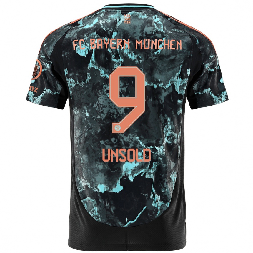 Herren Fußball Samuel Unsold #9 Schwarz Auswärtstrikot Trikot 2024/25 T-Shirt Luxemburg