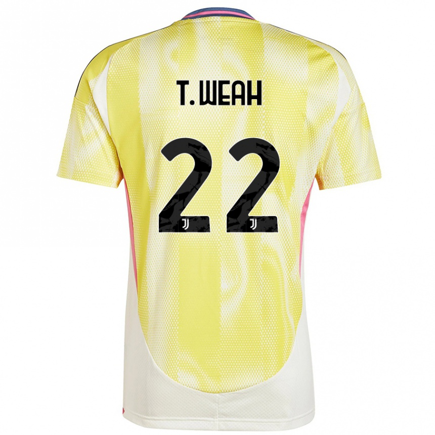 Herren Fußball Timothy Weah #22 Solargelb Auswärtstrikot Trikot 2024/25 T-Shirt Luxemburg