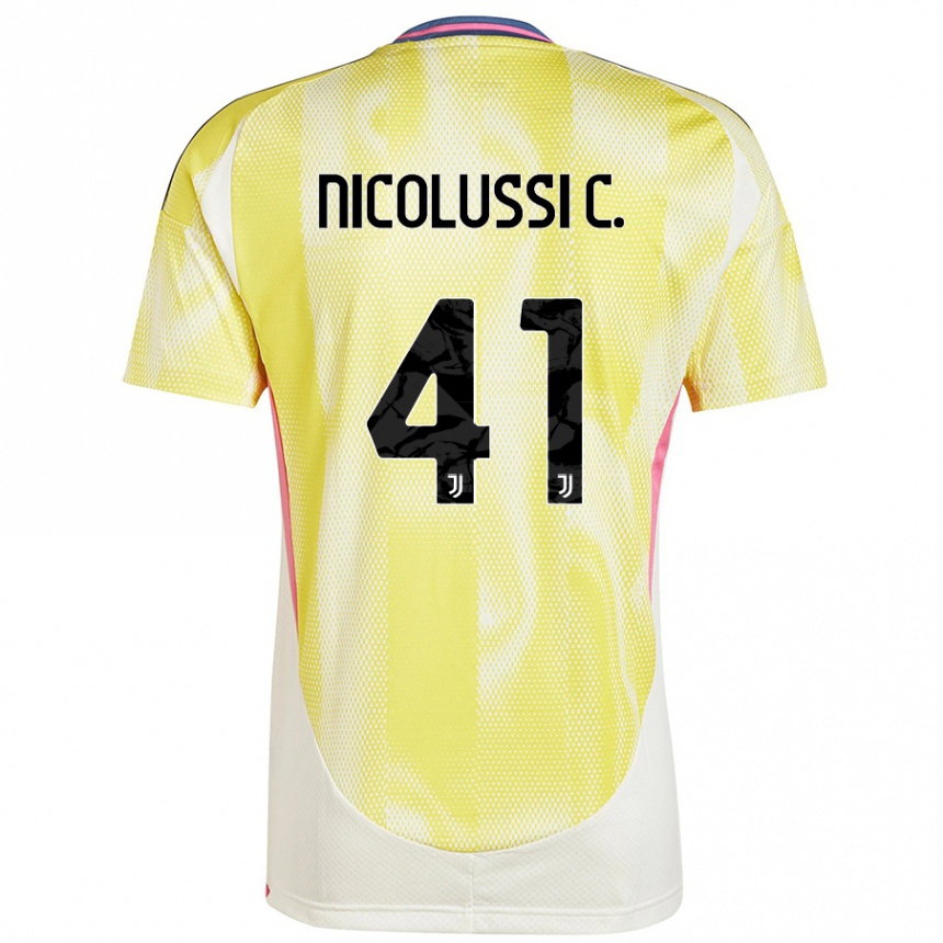 Herren Fußball Hans Nicolussi Caviglia #41 Solargelb Auswärtstrikot Trikot 2024/25 T-Shirt Luxemburg