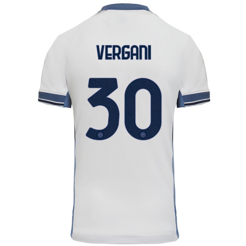 Herren Fußball Bianca Vergani #30 Weißgrau Auswärtstrikot Trikot 2024/25 T-Shirt Luxemburg